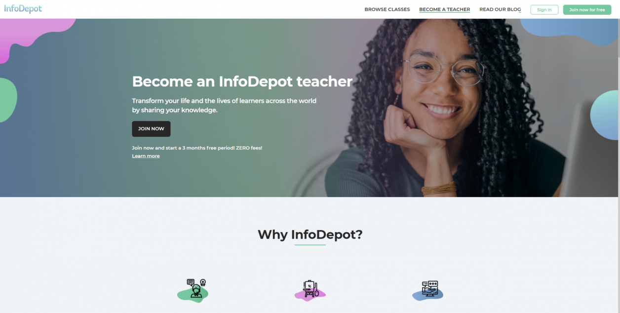 infodepot teachers landing page
